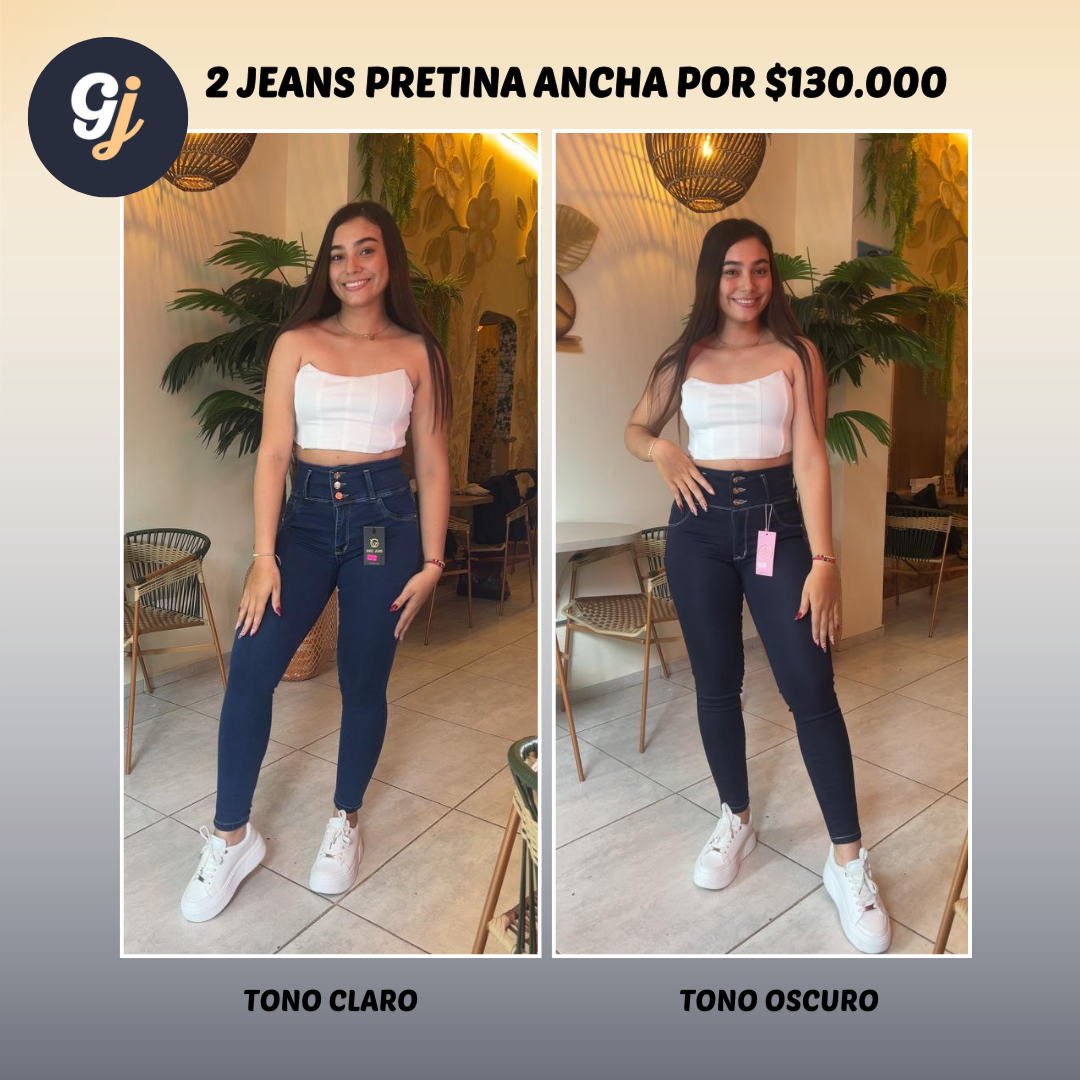 PROMO PACK 2 JEANS PRETINA ANCHA